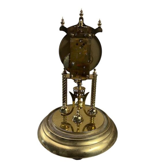 Vintage Welby Anniversary Dome Clock Brass Porcelain Dial Germany - Untested - Picture 3 of 4